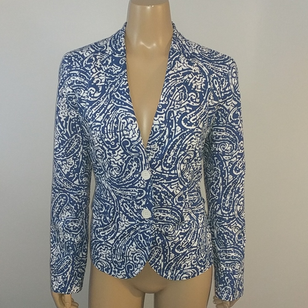 New Size 8 Blue and White Talbots Blazer